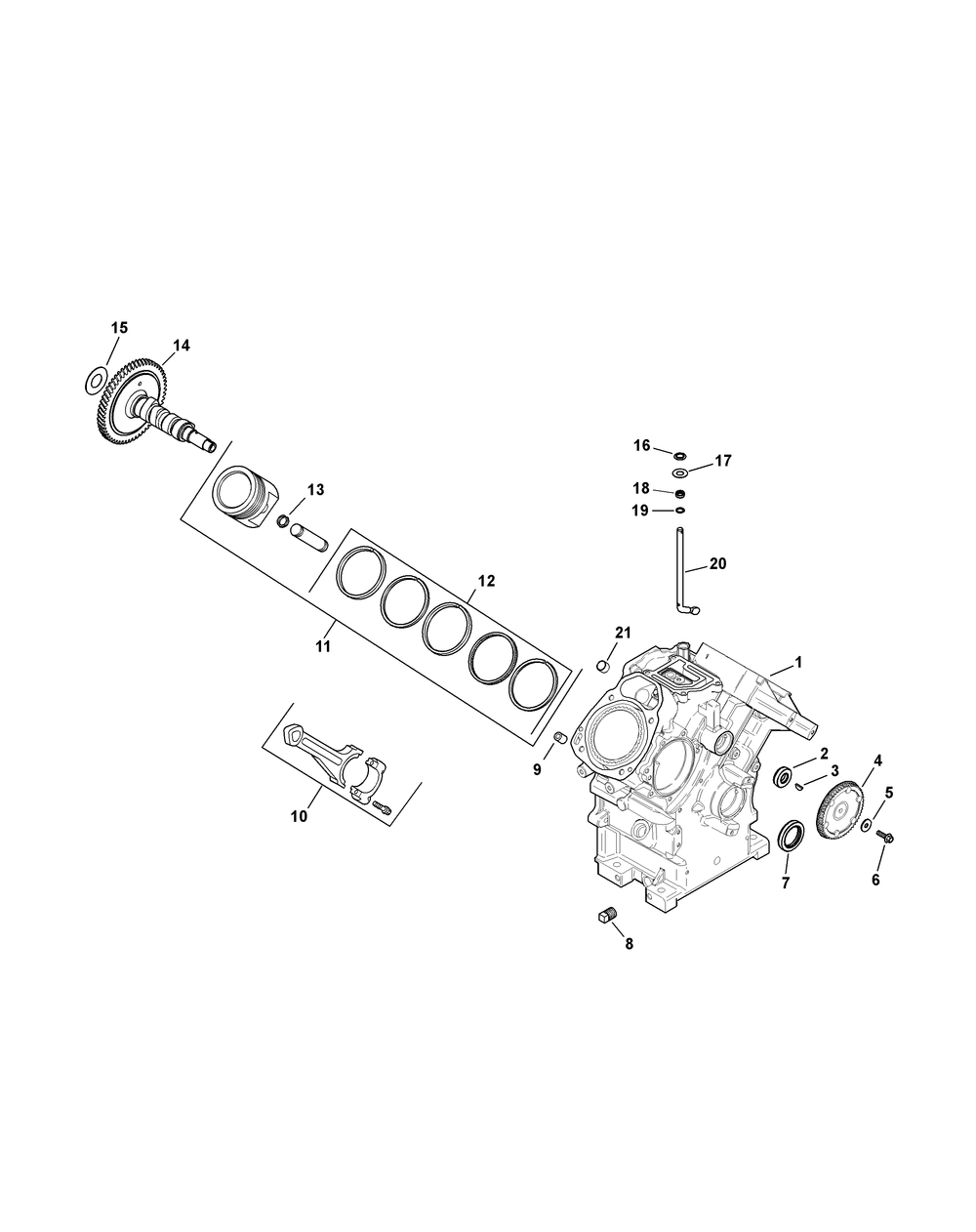 Kohler Efi Engine - Crankcase Diagram and Parts List for 46G 4X4-EFI-1G202Z-1G313Z-37BMD710 Cub Cadet Lawn Tractor Accessories